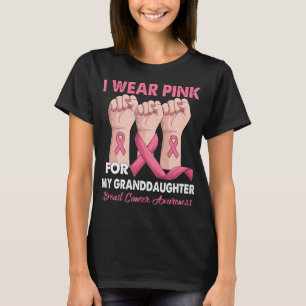 Hand I Wear Pink For My Granddaughter Breast Cance T-Shirt