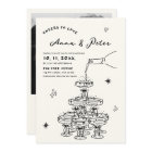 Hand-illustrated Champagne Tower Photo QR Wedding