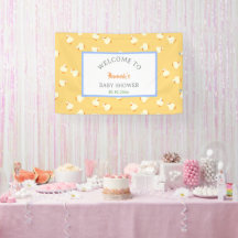 Hand Illustrated Cute Ducks Yellow Baby Shower