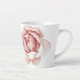 Hand illustrated Delicate Pink Rose Latte Mug