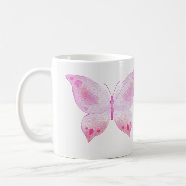 Hand Illustrated Drawn Butterfly Coffee Mug (Left)