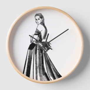 Hand Illustrated Fashion Clock