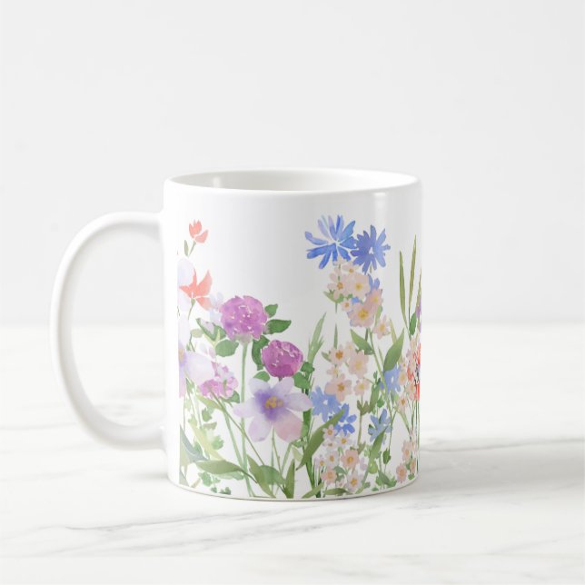 Hand Illustrated Floral Coffee Mug (Left)