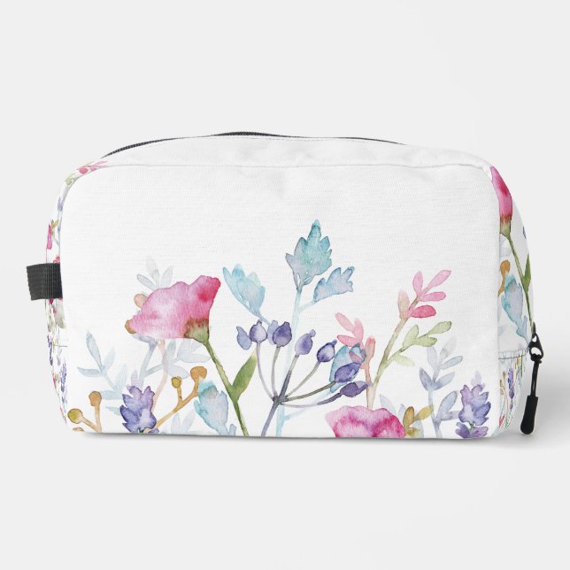 Hand Illustrated Floral Dopp Kit (Front)