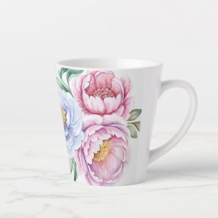 Hand Illustrated Floral  Latte Mug