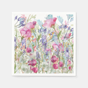 Hand Illustrated Floral Print Napkin