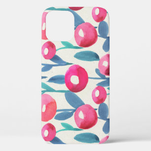 Hand-illustrated florals: watercolor texture. iPhone 12 case