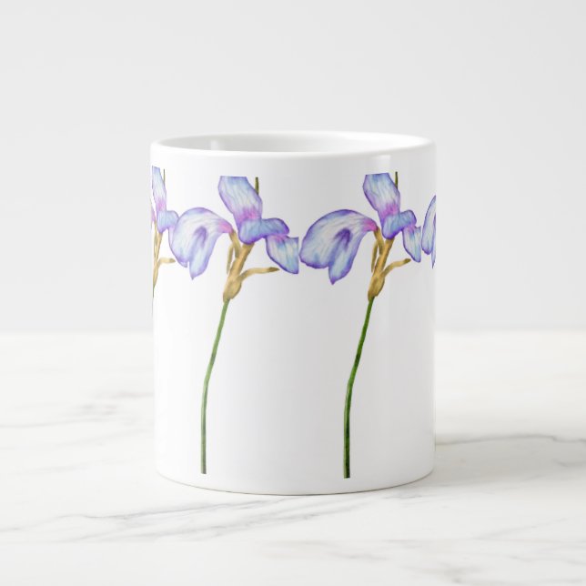Hand Illustrated  Gorgeous Orchid Large Coffee Mug (Front)
