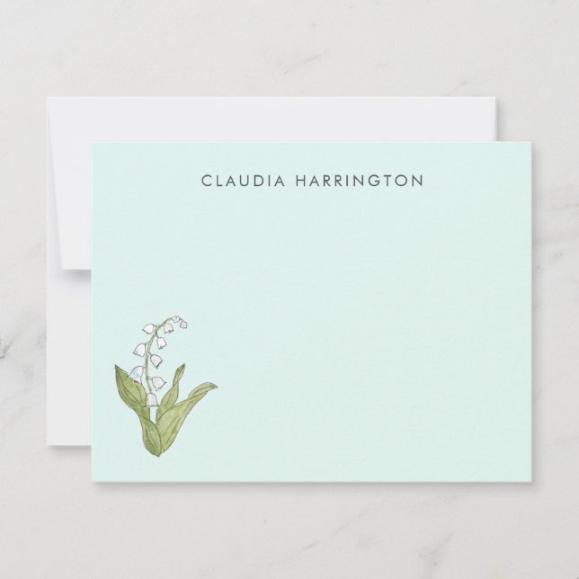 Hand-Illustrated Lily of the Valley Spring Floral Card (Front)