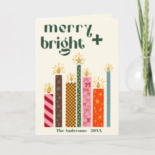 Hand-Illustrated Merry + Bright Christmas Card