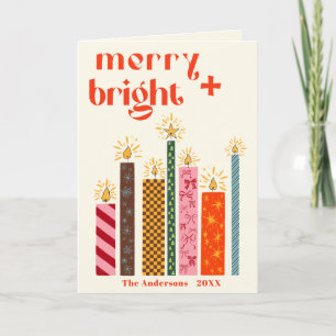 Hand-Illustrated Merry + Bright Christmas Card