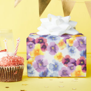 Hand-Illustrated Pansy Wildflowers Colourful Flora Wrapping Paper