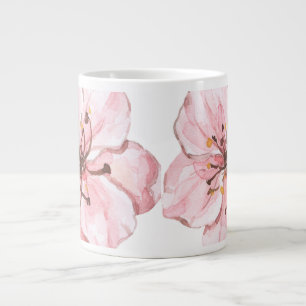 Hand Illustrated Pink Cherry Blossom  Large Coffee Mug