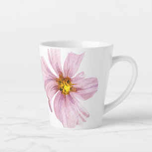 Hand Illustrated Pink flower Latte Mug