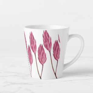 Hand illustrated Red Flower Latte Mug