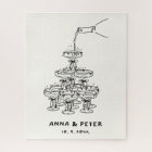 Hand-illustrated Unique Guestbook Sign Puzzle