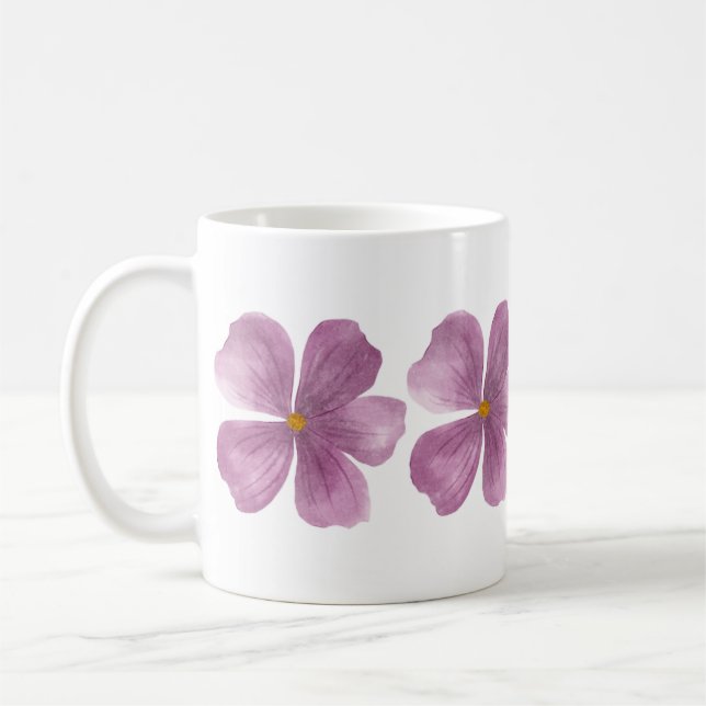 Hand Illustrated Wild Flower Print Mug  (Left)