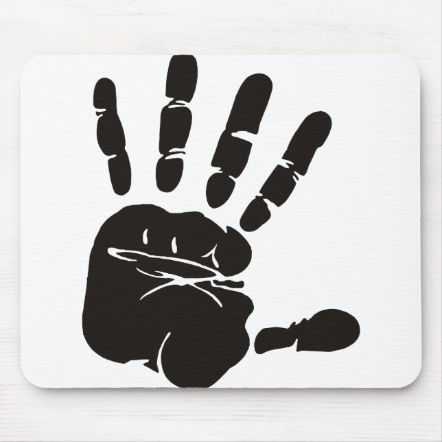 Hand Impression Black Mouse Mat (Front)