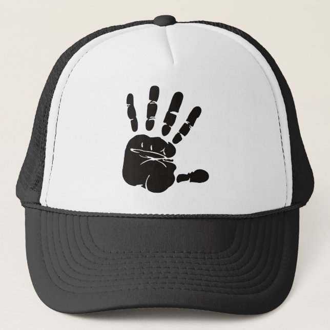 Hand Impression Black Trucker Hat (Front)