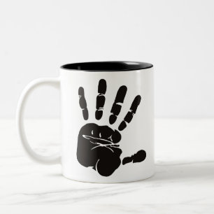 Hand Impression Black Two-Tone Coffee Mug