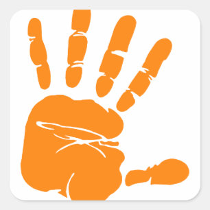 Hand impression square sticker