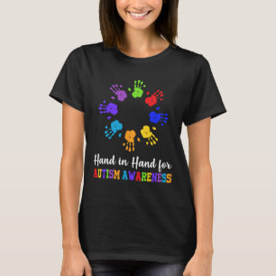 Hand In Hand For Autism Awareness Day Support Desi T-Shirt