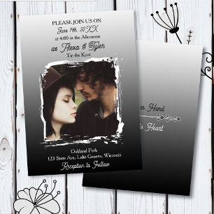 Hand in Hand, Heart to Heart   Photo Wedding Invitation