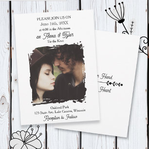 Hand in Hand, Heart to Heart Photo Wedding Invitation