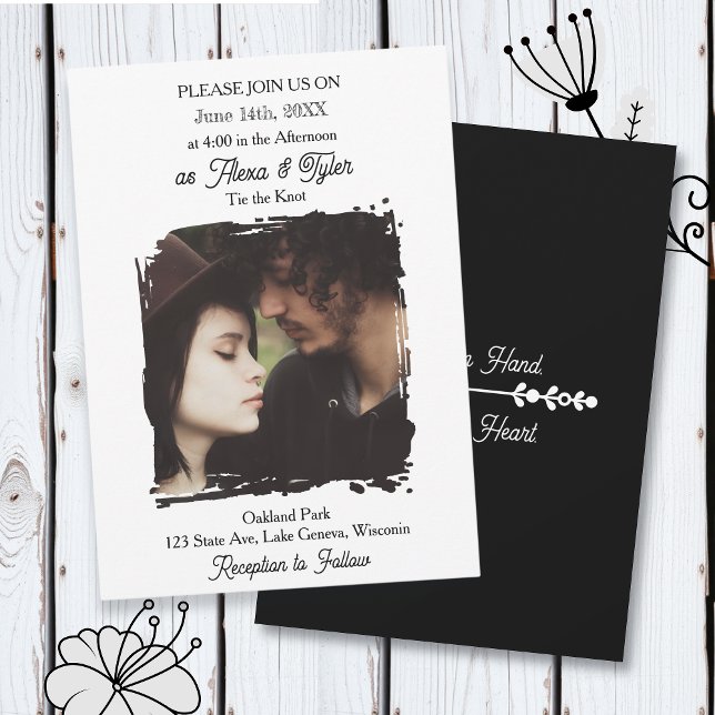 Hand in Hand, Heart to Heart | Photo Wedding Invitation (Creator Uploaded)