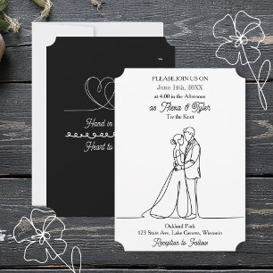 Hand in Hand, Heart to Heart Photo Wedding Invitation
