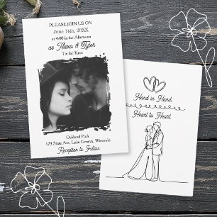 Hand in Hand, Heart to Heart Photo Wedding Invitation