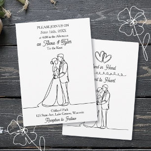 Hand in Hand, Heart to Heart Photo Wedding Invitation