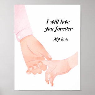 Hand in Hand Love Art – Parent & Child Holding Han Poster
