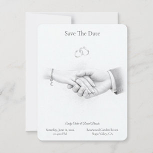 Hand in Hand Romantic Minimalist Save The Date