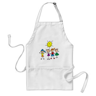 Hand in Hand Stick Figure Kids Tshirts and Gifts Standard Apron