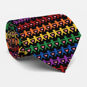 Hand in Hand with Love Pattern Art Tie