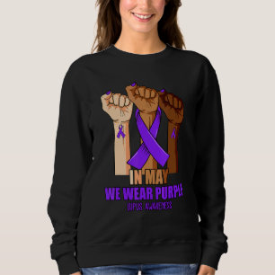 Hand In May We Wear Purple Lupus Awareness Month Sweatshirt