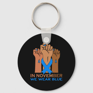 Hand In November We Wear Blue Diabetes Awareness K Key Ring
