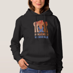 Hand In November We Wear Blue Diabetes Awareness M Hoodie