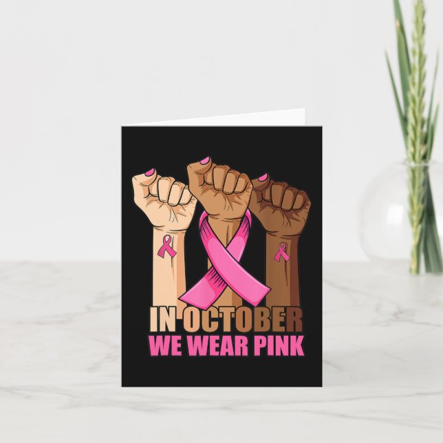 Hand In october we wear pink breast cancer awarene Card (Front)