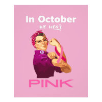 Hand in October we wear Pink Rosie the riveter