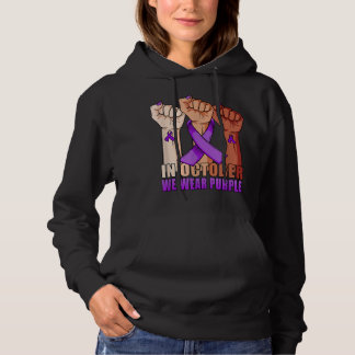 Hand In October we wear Purple Domestic Violence A Hoodie