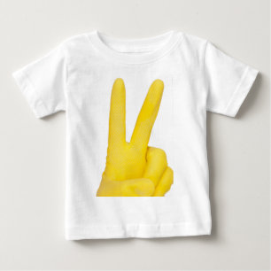 Hand in yellow latex glove baby T-Shirt