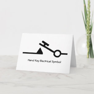 Hand Key Electrical Symbol Ham Radio Note Card
