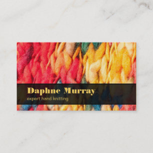 Hand Knitting Bright Colored Handspun Yarn Business Card