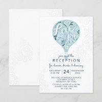 Hand Letter Blue Hot Air Balloon Wedding Reception