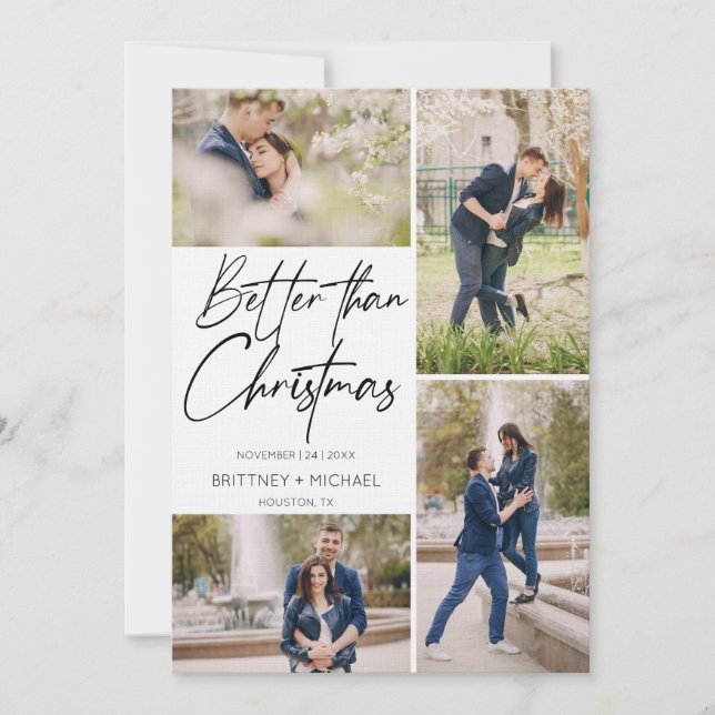 Hand Lettered Better than Christmas Save The Date (Front)