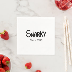 Hand-Lettered Black Ink Snarky Humour Napkin