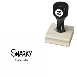 Hand-Lettered Black Ink Snarky Humour Rubber Stamp