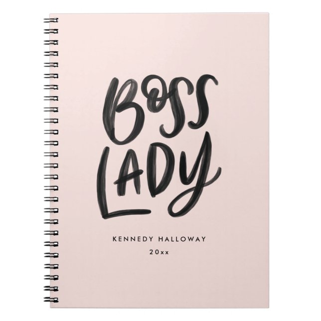 Hand Lettered Boss Lady Spiral Notebook (Front)